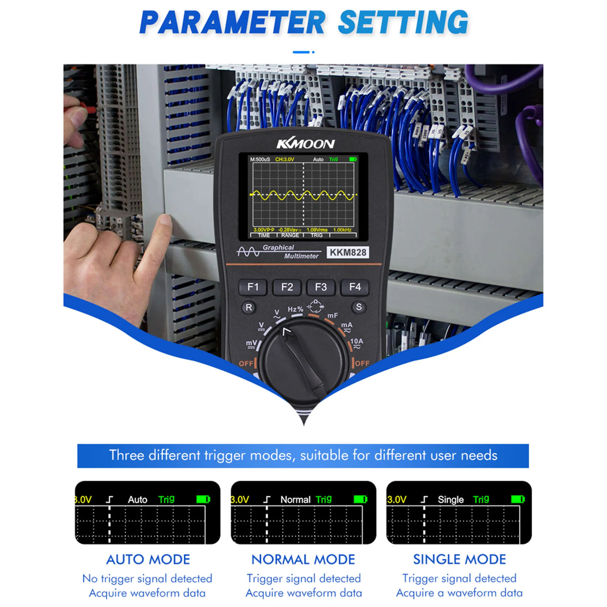 Hochauflösendes grafisch digitales Oszilloskop-Multimeter 2 in 1 mit 2,4-Zoll-Farbbildschirm 1 MHz Bandbreite 2,5 Msps Abtastrate