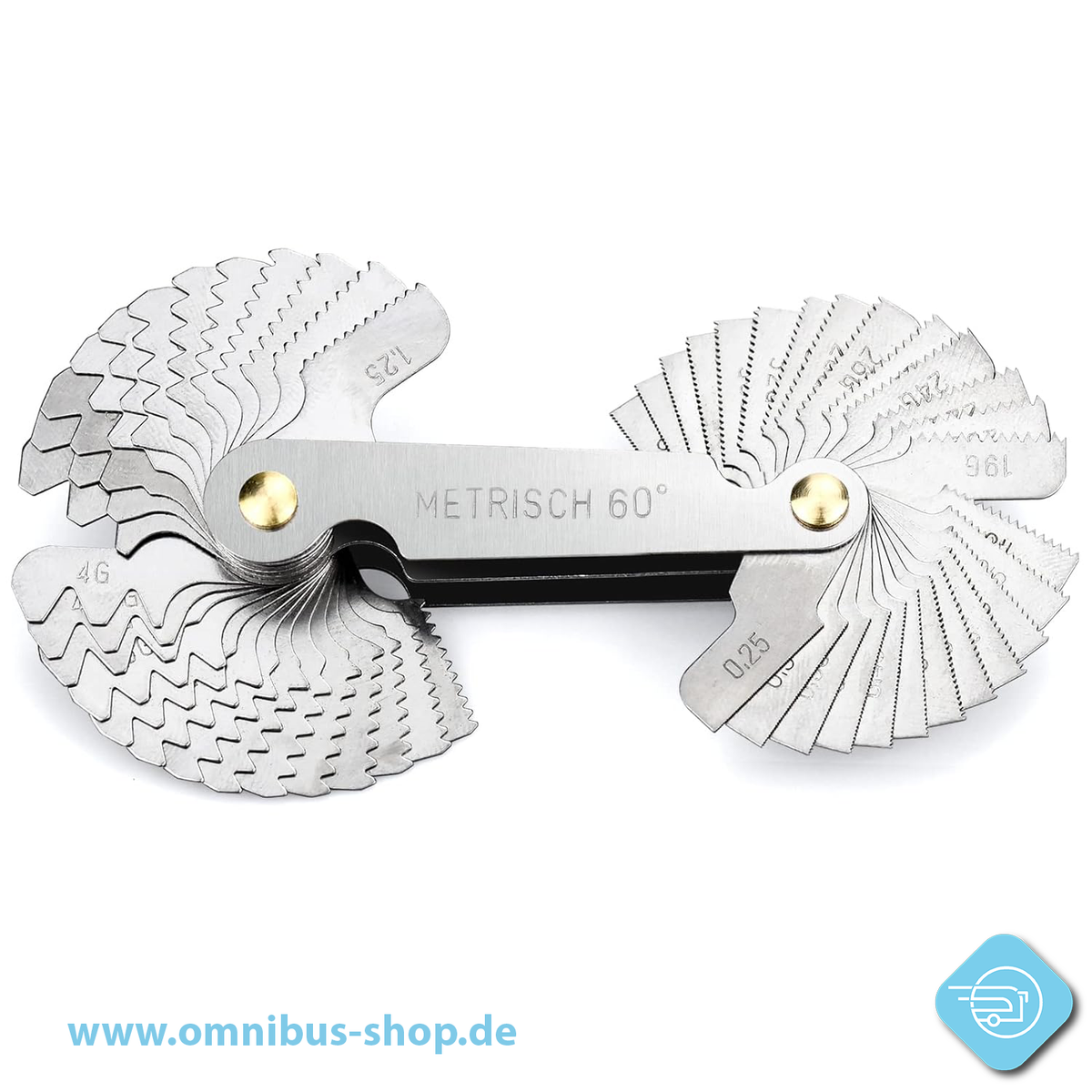 Gewindelehre Metrisch 60 Grad 0.25-6mm und Zoll 55 Grad 4-62G, Edelstahl Messlehre Feingewinde